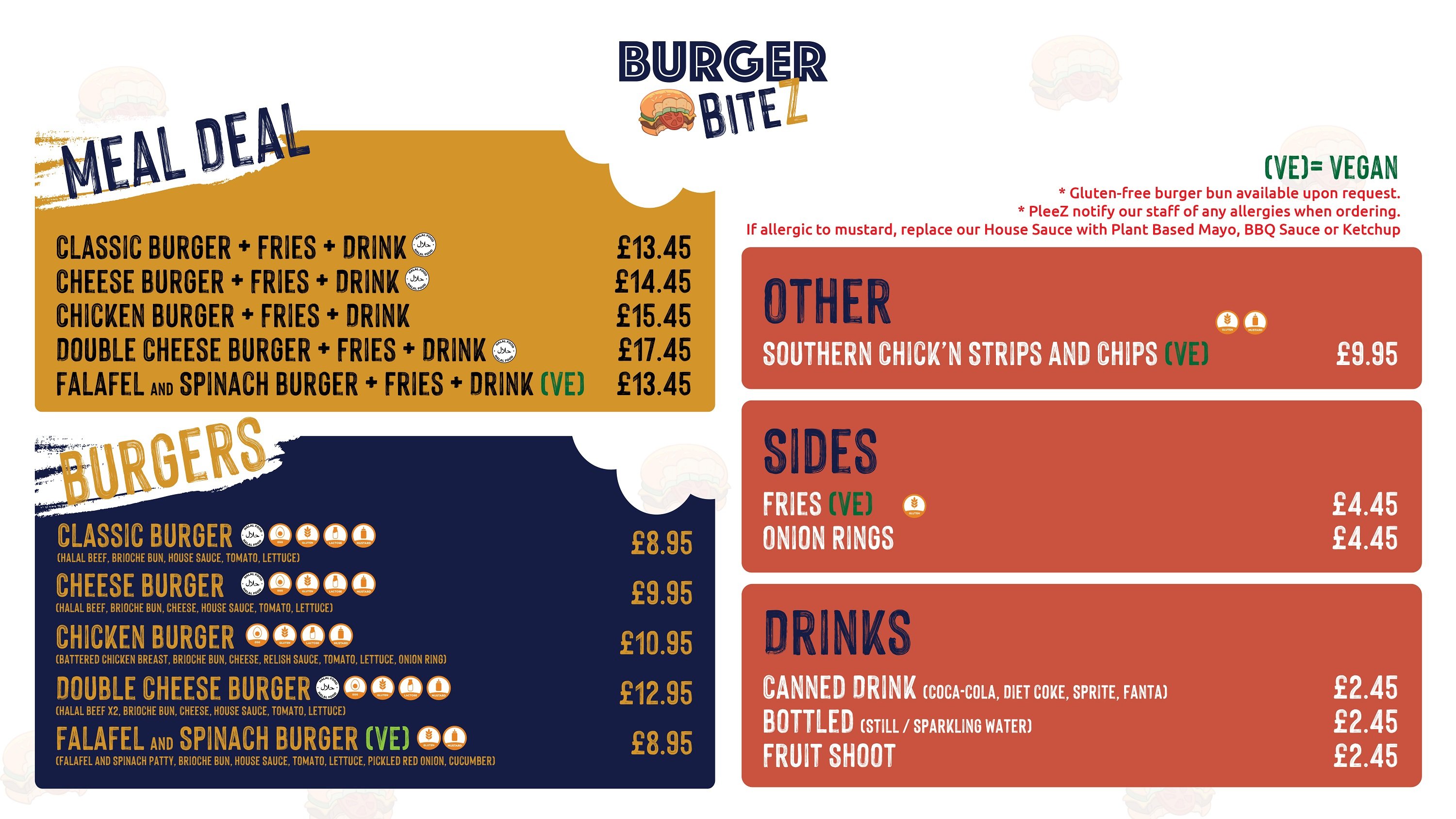Burger bitez menu screen june 2023 burger bitez food menu screen s